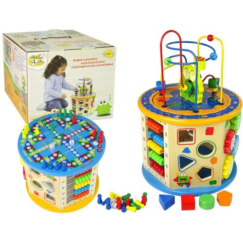 Montessori drveni edukacijski set labirint s abakusom Slike