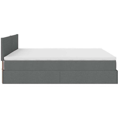 VidaXL Otomanski krevet s madracem i LED tamnosivi 180x200cm tkanine Slike
