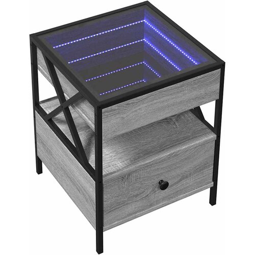  Stolić s beskonačnim LED svjetlima boja hrasta 40 x 40 x 51 cm Slike