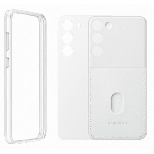 Samsung original ovitel Frame Cover EF-MS916CTE za Galaxy S23 Plus 5G - prozoren bumper s steklom zadaj ali za kartico Cene