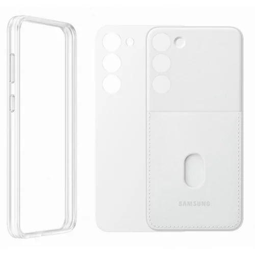 Samsung original ovitel Frame Cover EF-MS916CTE za Galaxy S23 Plus 5G - prozoren bumper s steklom zadaj ali za kartico