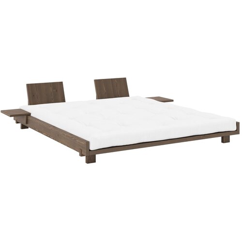 Karup Design Smeđi bračni krevet od masivnog bora s podnicom 180x200 cm Social &amp;ndash; Slike