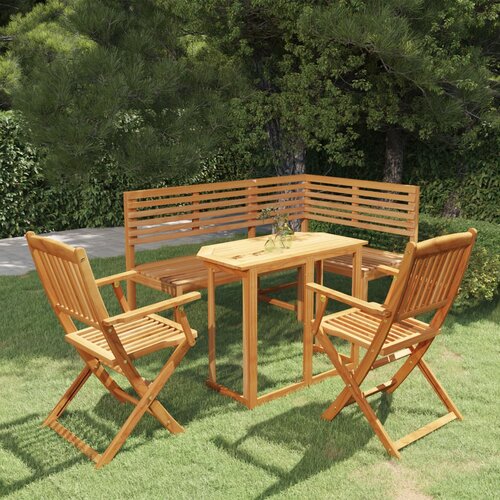 Bistro 4-dijelni bistro set od masivnog bagremovog drva Slike