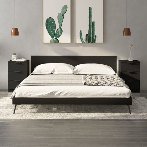 vidaXL Nočna omarica 2 kosa črna 40x36x65 cm Cene