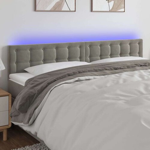  LED posteljno vzglavje svetlo sivo 180x5x78/88 cm žamet, (20793788) Slike