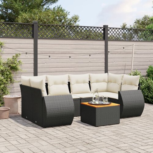  7-dijelni set vrtnih sofa od poliratana s jastucima crni Crna 70 x 62 x 69 cm Cene