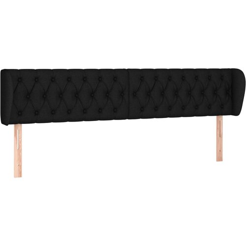 VidaXL Vzglavje z u&amp;scaron;esi črno 183x23x78/88 cm blago, (20794059) Slike