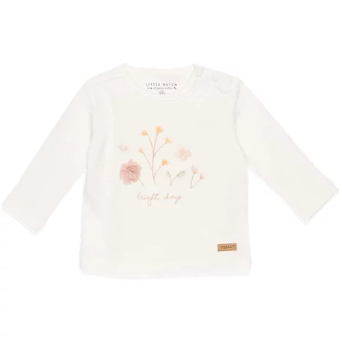 Little dutch otroška majica z dolgimi rokavi flowers white