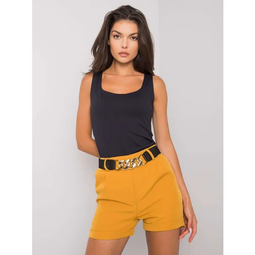 Fashion Hunters Mustard Laurell Belted Shorts