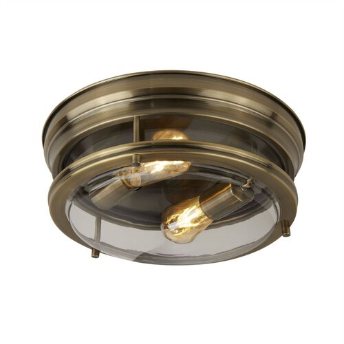 Searchlight Edinburgh Stropna svetilka za kopalnico z 2 lučmi, antična medenina, IP44, E27, (22100883) Cene