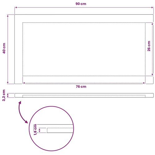  Pravokutni stolni vrh 90 x 40 x 3 2 cm Pravokutni - Bjeljenje 90 x 40 x 3 2 cm Pravokutno Slike