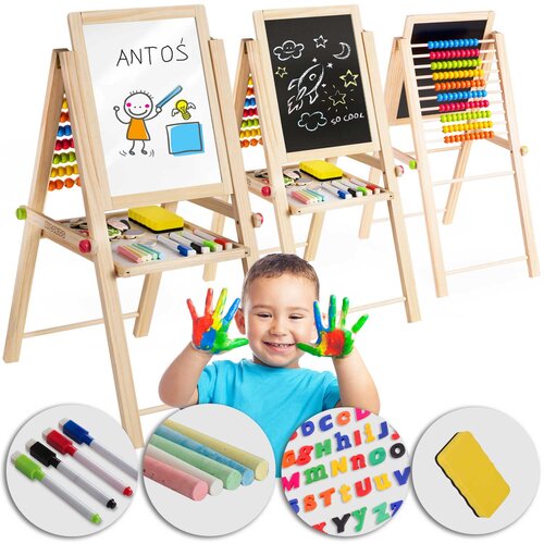 Ricokids Foldable Magnetic Chalkboard for Kids - 2-in-1 Educational Fun, (21740342) Cene