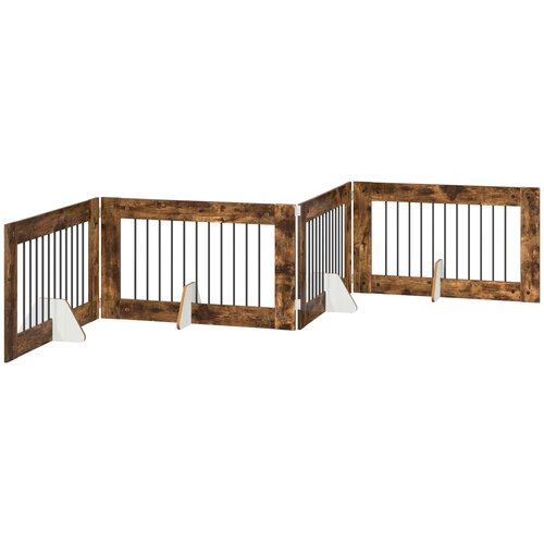  Vrata za pse s postoljem 4 pcs Dimljeni hrast 100 x 60 cm Slike