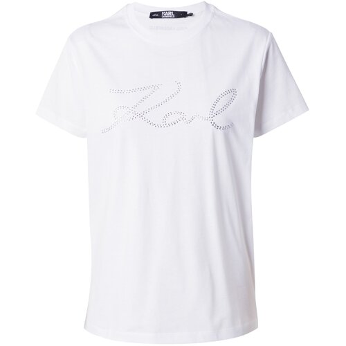Karl Lagerfeld rhinestone logo t-shirt Bijela Slike