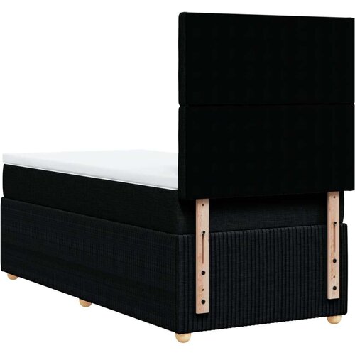 VidaXL Box spring krevet s madracem crni 90x190 cm od tkanine Slike