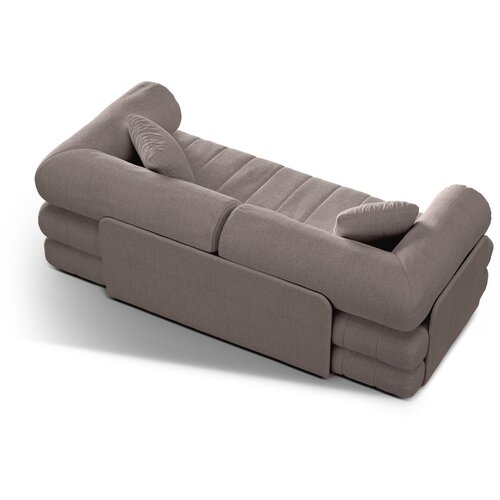 Cosmopolitan Design Sivo-bež raztegljiva sedežna garnitura iz tkanine boucl&amp;eacute; 206 cm Kemi &amp;ndash; Slike