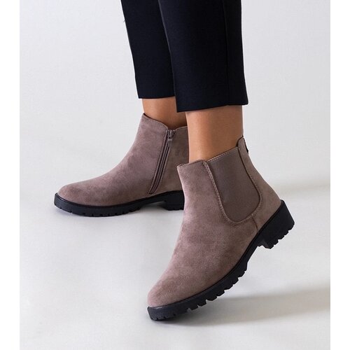 Gemre Brown classic casual eco-suede ankle boots Salara Cene