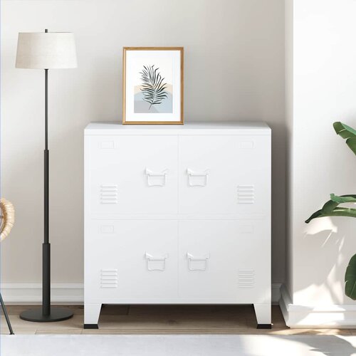  Industrijski sanduk za pohranu bijeli 75 x 40 x 80 cm čelični Cijene