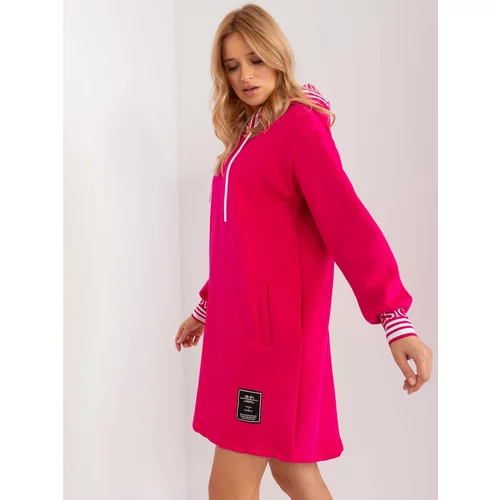 Fashion Hunters Fuchsia Oversize Sweatshirt Dress