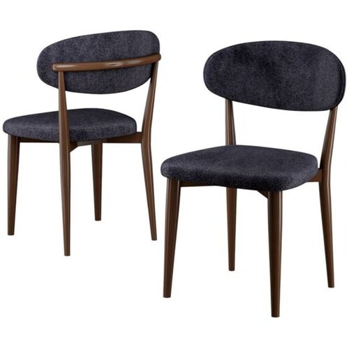 Hanah home set trpezarijskih stolica Onex 4 kom, antracit bukle tkanina, drvene noge boje oraha Cene