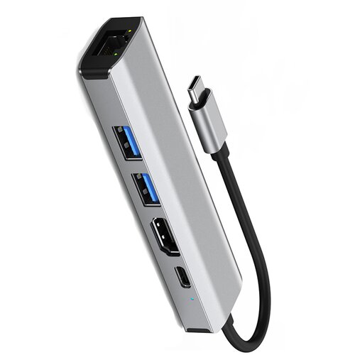 INF Priklopna postaja 5-v-1 s 4K HDMI, 100 W PD in gigabitnim ethernetom, (21751760) Cene