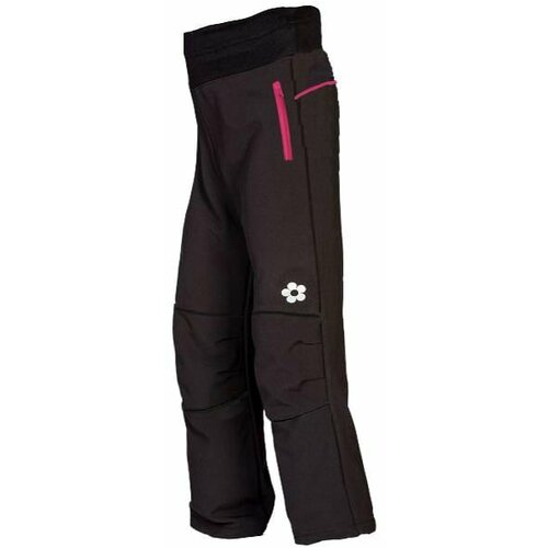 Kukadloo softshell trousers - black with pink zippered pockets Slike