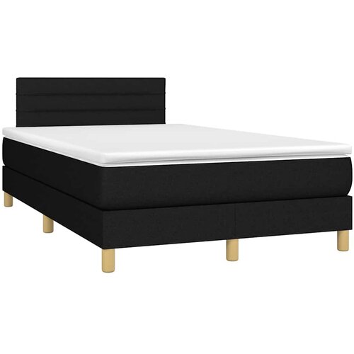 box spring s madracem LED crni 120 x 200 cm od tkanine Slike