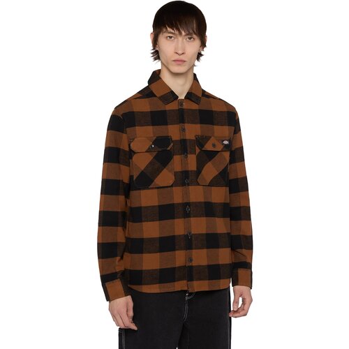 Dickies Srajca &amp;#039;SACRAMENTO&amp;#039; kostanj rjava / črna Slike