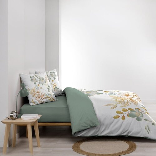 Douceur d int&amp;eacute;rieur Bela/zelena bombažna posteljnina za zakonsko posteljo/podalj&amp;scaron;ana 240x220 cm Lolita &amp;ndash; Slike
