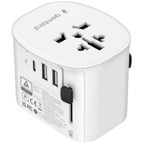 Gembird TPA-EU2A1C15-01-W Grounded universal travel power adapter, 15 W, white Cijene