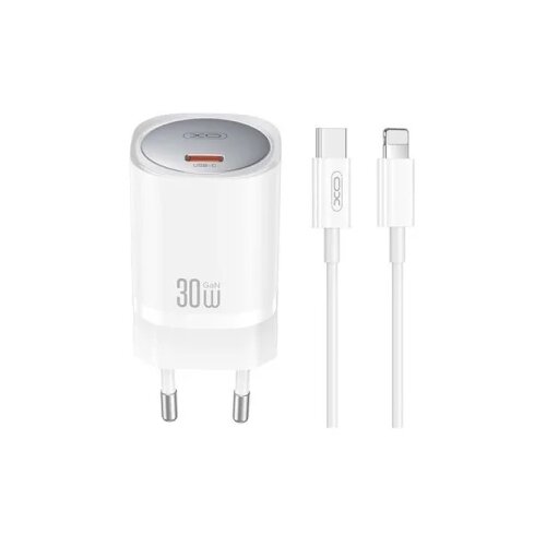 XO wall charger CE20 PD 30W 1x USB-C white + cable USB-C - Lightning Cijene