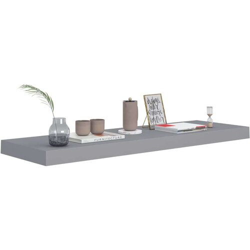 vidaXL plutajuće zidne police 4 kom sive 80 x 23,5 x 3,8 cm MDF Cene