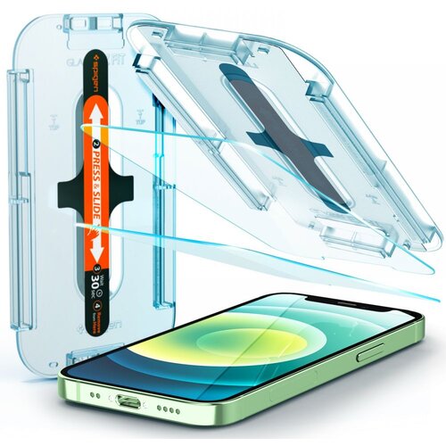 Spigen KALJENO STEKLO GLAS.TR EZ FIT ZA IPHONE 12 MINI 2-DELNO OJAČANO, (5000334022) Slike