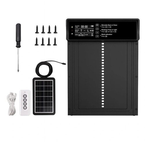 Aptel DA265A automatska vrata za koko&amp;scaron;injac sa solarnim panelom, timerom i daljinskim upravljačem Slike