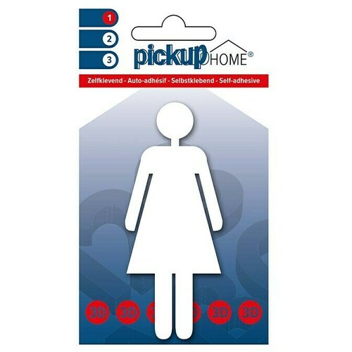 Home 3D Naljepnica za WC (Motiv: Gospođe, Bijele boje, Visina: 10 cm) Slike