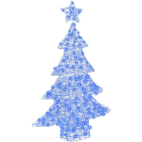 vidaXL Božično drevo med 100 LED Modra 120 cm Akril Cene