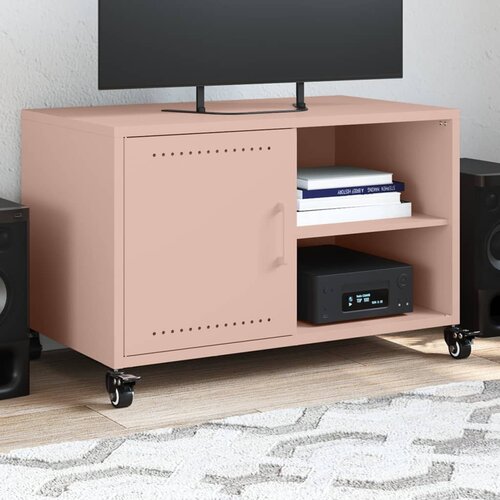vidaXL TV ormarić ružičasti 68 x 39 x 43,5 cm hladno valjani čelik Cijene