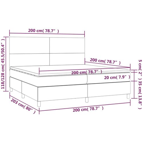 vidaXL Krevet s oprugama i madracem tamnosmeđi 200x200 cm od tkanine Cene