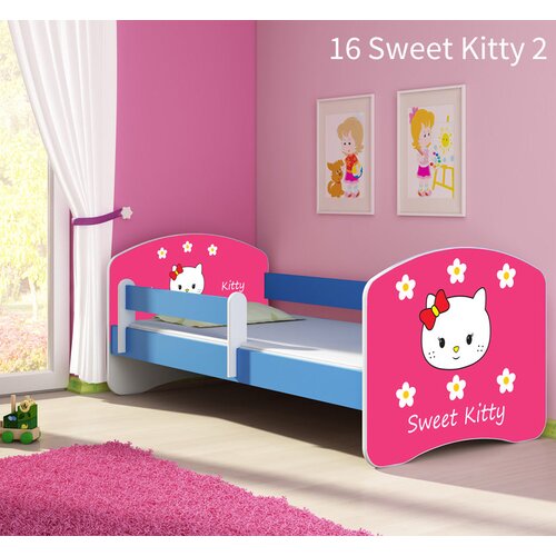  Otro&scaron;ka postelja ACMA z motivom, stranska modra 160x80 cm 16 Sweet Kitty 2 Cene