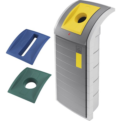 Hailo Zbiralnik surovin ProfiLine WSB Design XXXL, prostornina 120 l, s 3 pokrovi, siva Cene