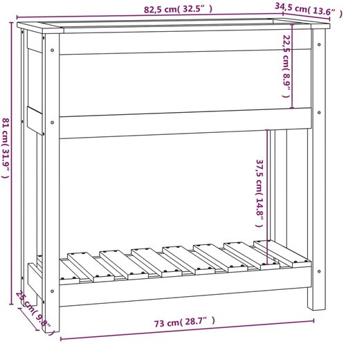  Sadilica s policom crna 82,5x34,5x81 cm od masivne borovine Slike