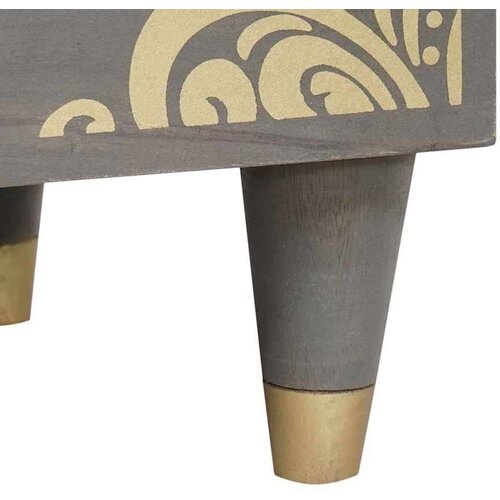 VidaXL Noćni ormar 2 pcs Siva 40 x 33 x 46 cm masivno drvo manga Slike