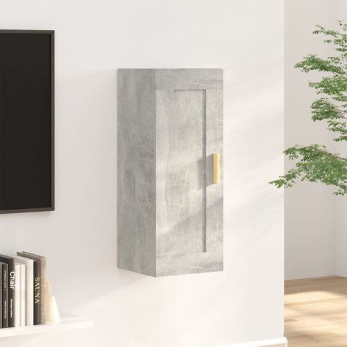 VidaXL Stenska omarica betonsko siva 35x34x90 cm konstruiran les Slike