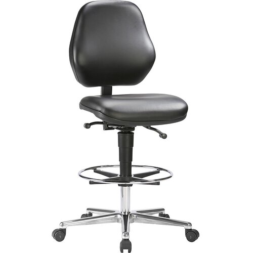 bimos Visok stol, pomičen, nastavitev višine s plinsko vzmetjo 660 - 920 mm, črno umetno usnje Cene