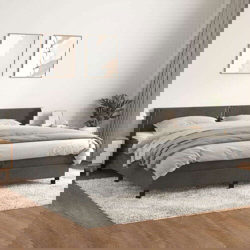  S oprugama i madracem tamnosivi 200x200 cm bar&amp;scaron;unasti Slike