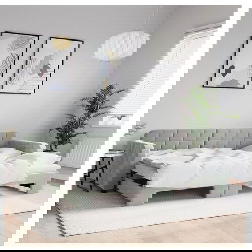 VidaXL Izvlečna dnevna postelja svetlo siva 90x190 cm žamet Slike