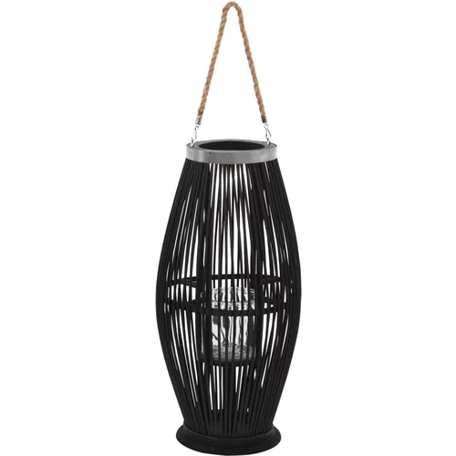 Viseći svijećnjak od bambusa crni 60 cm
