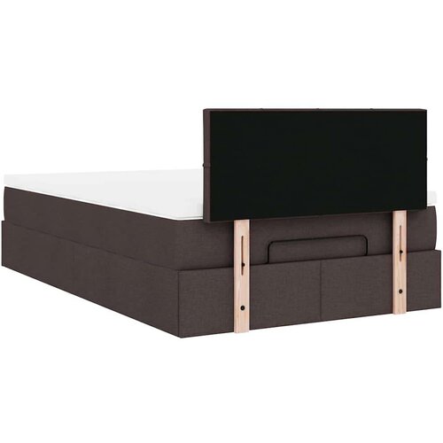 VidaXL okvir za krevet s madraca tamnosmeđi 120x190 cm od tkanine Slike