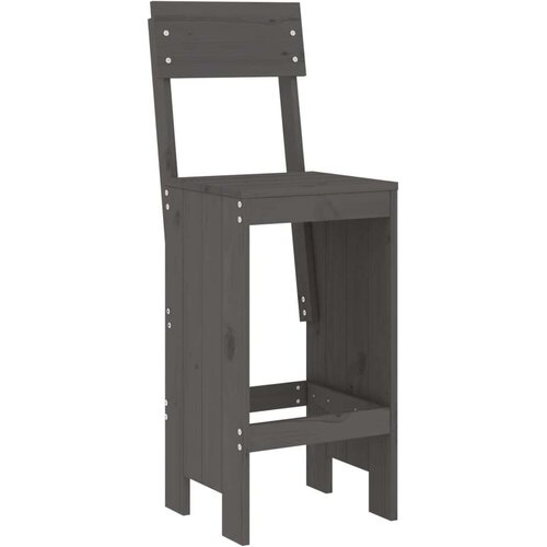 VidaXL barski stolci 2 kom sivi 40 x 48 5 x 115 5 cm masivna borovina Slike