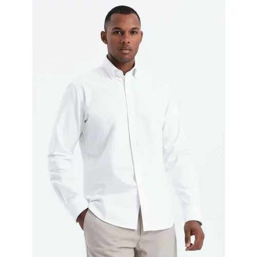 Ombre Oxford REGULAR men's fabric shirt - white